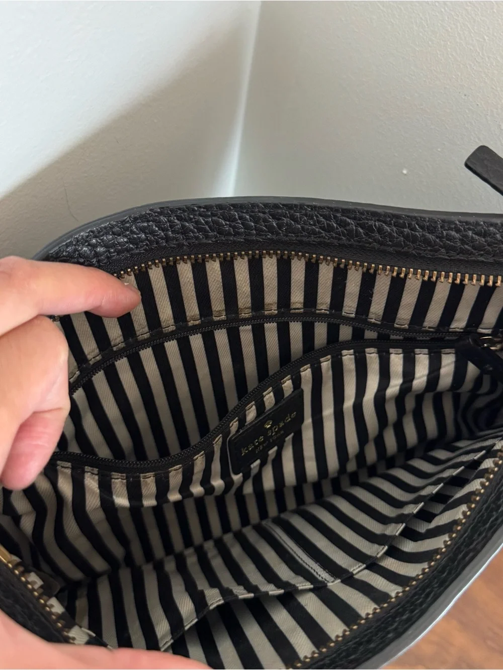 Kate Spade Black Leather Crossbody Bag Strap Southport Avenue Cora Minimalist